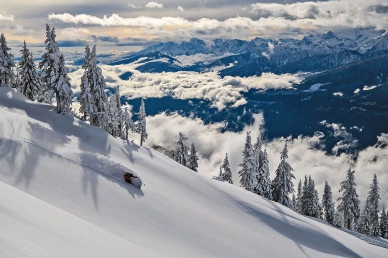 person skiing revelstoke