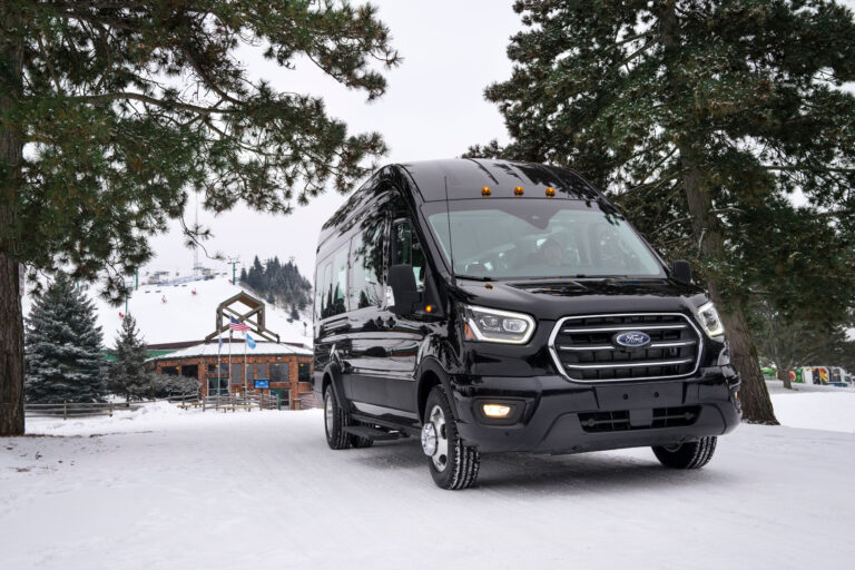 black ford sprinter van shuttle banff