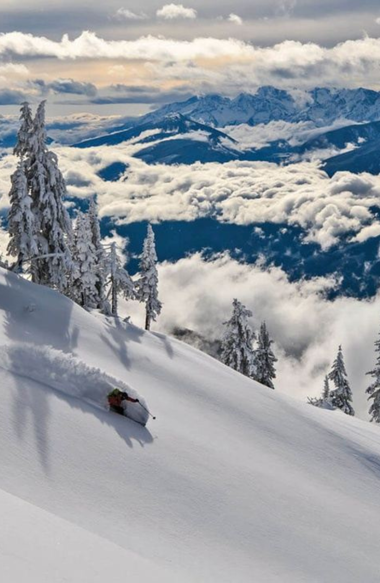 man skiing revelstoke