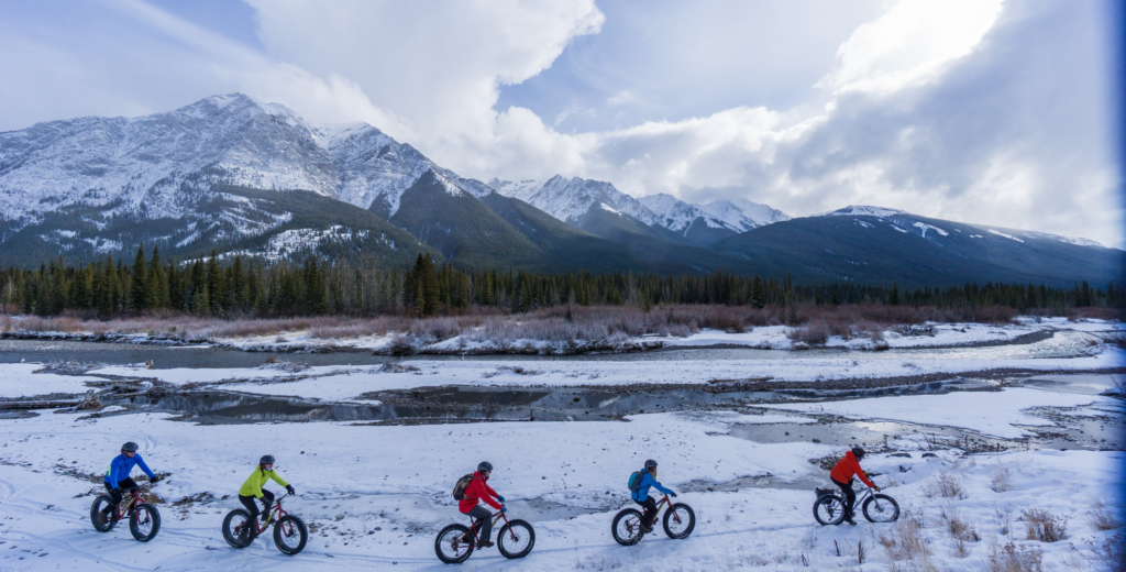 group on electric fat bike tour of banff