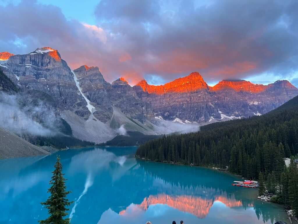Moraine Lake at sunrise, Banff National Park.