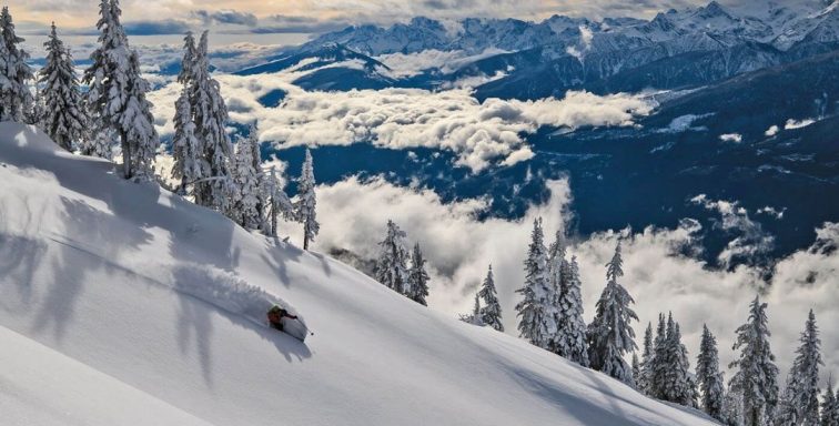 person skiing revelstoke