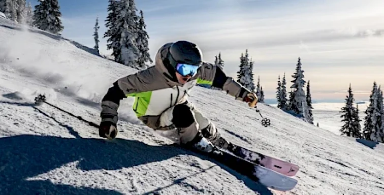 person skiing in banff